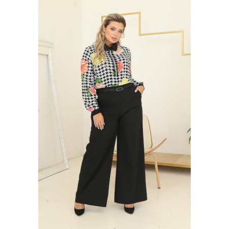 Female shirt, size 56, white, black color-5
