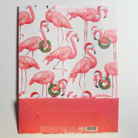 Laminated vertical "New Year Flamingo", l 31 x 40 x 11.5 cm, New Year-3
