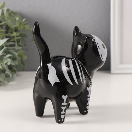 Копилка керамика "Котик-скелет" 12,4х6,6х13,8 см-3