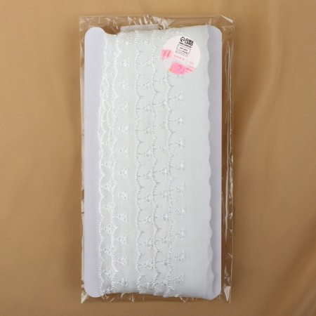 Lace embroidery, 25 mm × 13 ± 1 m, white color-2