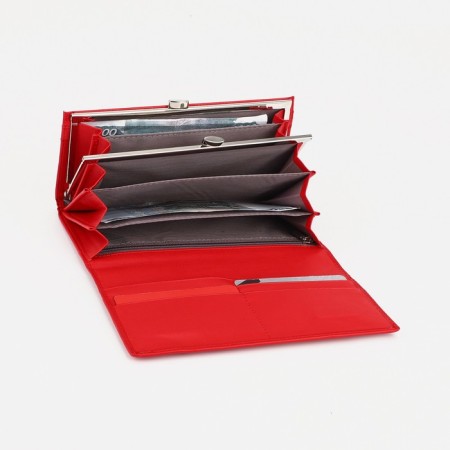Women's wallet on magnets, red color-3