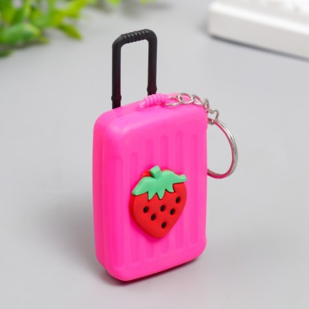 Plastic keychain "Suitcase Fruit on wheels" mix 5.5x4x42 cm