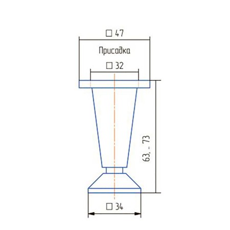 Support adjustable ORS 03-k, n = 60 mm, matte chromium color-2
