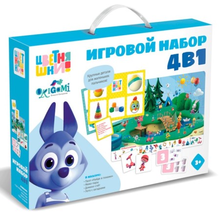Game set 4 in 1 "Flower talls": lotto with riddles, memo-para, domino account, puzzle 24 elements