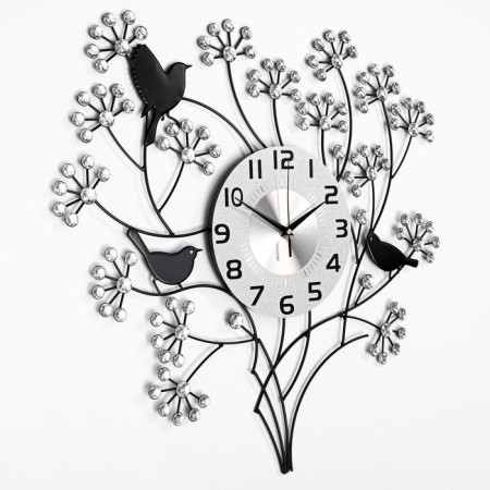 Watching clock, series: openwork, "spring bouquet", smooth move, d-22 cm, 60 x 60 cm-1