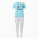 Female set (T-shirt/pants), blue/light gray color, size 54