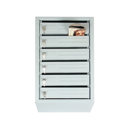 Mailing box multi -sectional, 6 sections, with the back wall, gray, Mix door-11