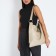 Shoper bag on fasting, beige color