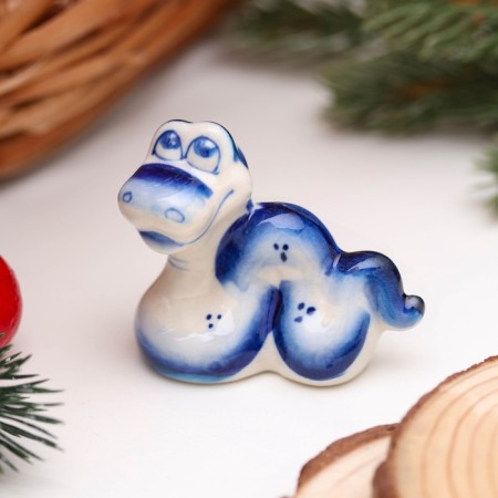 New Year. Souvenir "Snake Vanya" 5 × 6 cm, gzhel