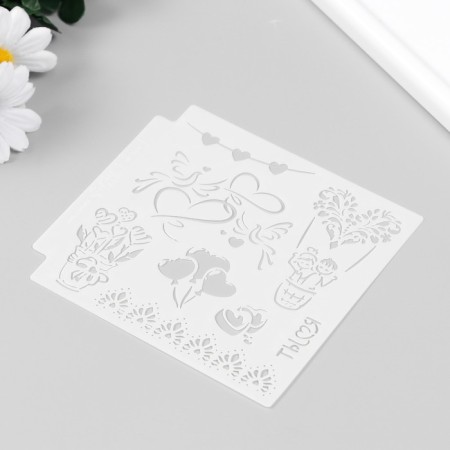 Stencil plastic "Love and flight" 13x13 cm-4