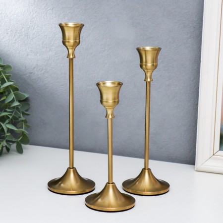 Geneva Metal Semeter Set 3 pcs gold 7x7x20, 7x7x23, 7x7x25.5 cm-1