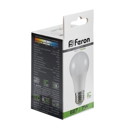 LED LED Feron, (7W) 230V E27 4000K A60, LB-91-2