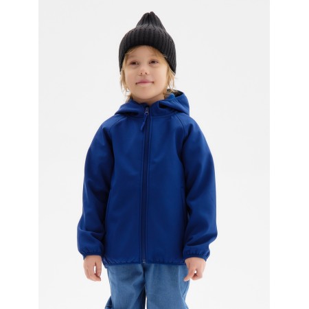 Demi-season windbreaker for Minaku boys from SoftShell on fleece, waterproof, dark blue, height 92 cm