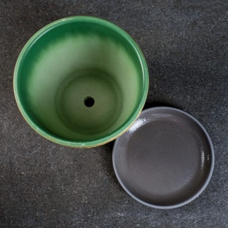 Flower pot "Moire" Green Budo No. 3, 2.15l-2