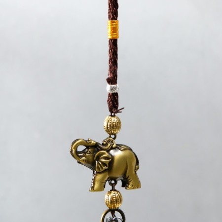 Bell Metal "Elephants trunk up, elephants on the bell" 4x4x38 cm-1