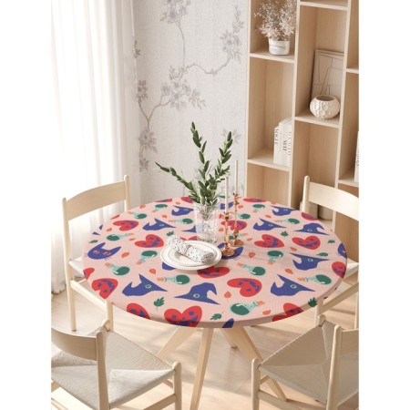 The tablecloth “Magic plan”, round, oxford, elastic band, size 140x140 cm, diameter 105-120 cm-2