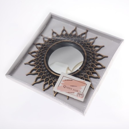 The mirror of the wall “sun”, D mirror surface 10.5 cm, color “aged gold”-4