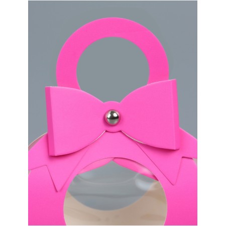 Folding box, with a bow and a pen, 13 x 6.5 x 4 cm, pink-1