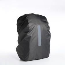 A cover for a backpack 60 liters, with a reflective strip, the color is gray