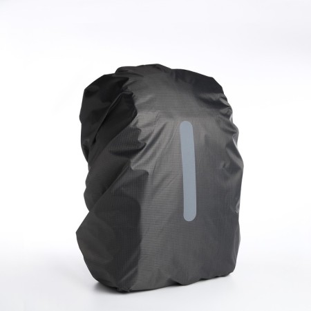 A cover for a backpack 60 liters, with a reflective strip, the color is gray