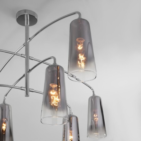 Ceiling chandelier with glass ceiling Omber, 60W, E14, 81x81x68 cm-1