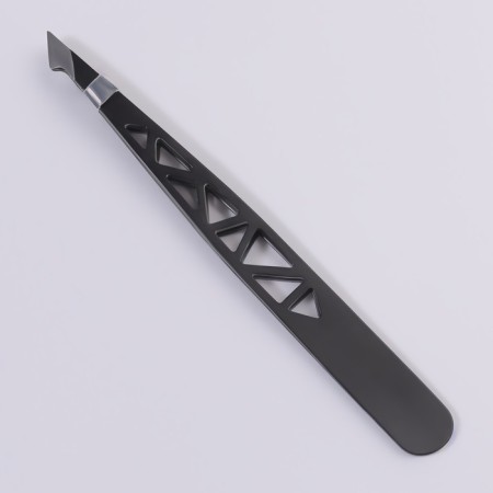 Pinzet "Geometry", beveled, pointed, 9.5 cm, black color-4