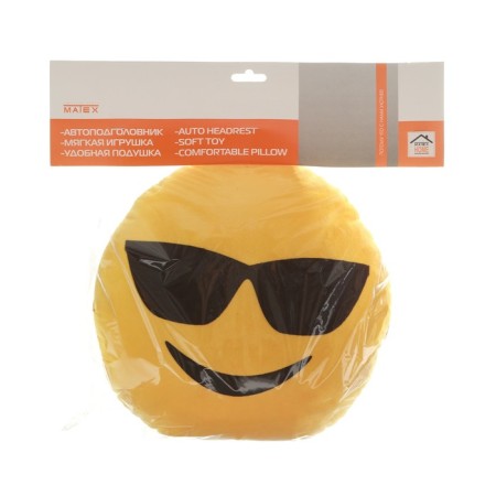 Pillow on the headrest Matech Smile Line, steep, 30 x 30 x 10 cm, yellow-7