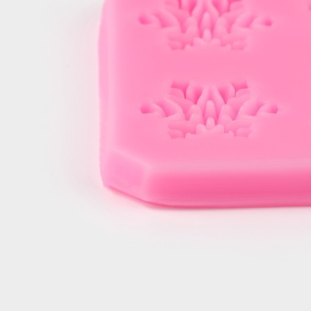 Mold "Snowfall", silicone, 11 × 6.8 × 0.6 cm, pink color-3