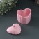 Casket with a lid - the candlestick "relief heart" 10x8x8cm, pink
