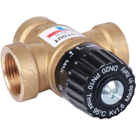 Mixing valve Stout SVM-0110-164320, 3/4 ", internal thread, 20-43 ° C, KV 1.6-3