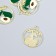 Decor for creativity metal, enamel "Avocado and half avocado in the circle" Gold 2.1x2.5 cm