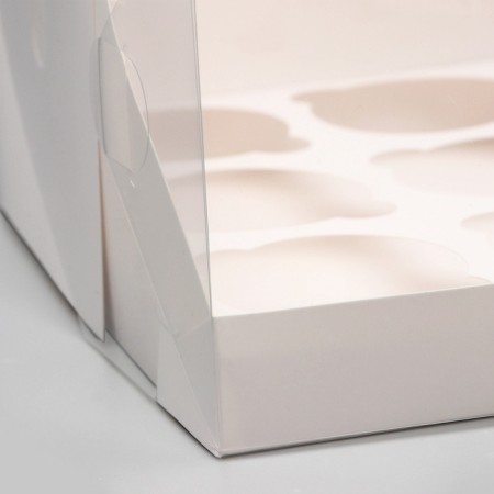 Confectionery folding box for 9 cupcakes white 23.5 x 23 x 14 cm-2