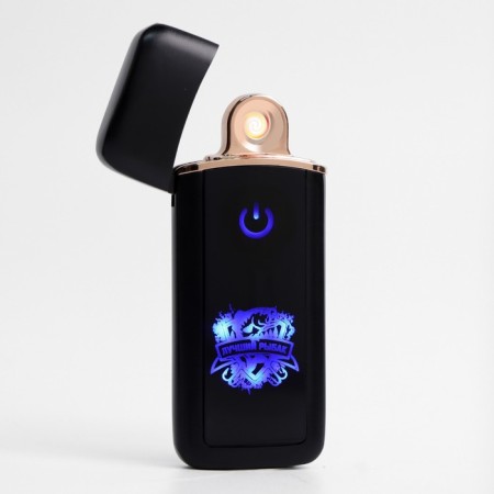 Electronic lighter "best fisherman", USB, spiral, 3 x 7.3 cm, black