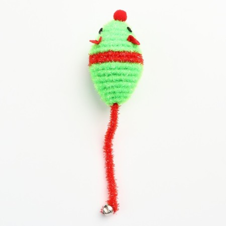 Mouse New Year's ratio with a bell, 8 cm, green/red-1