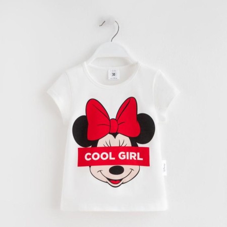 T-shirt Children's Cool Girl Minnie Mouse, height 86-92, white