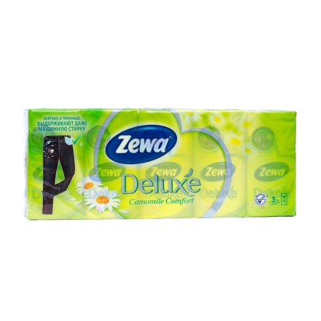 Paper booths Zewa deluxe chamomile, 3 layers, 10 pcs.