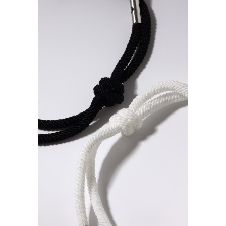 Bracelets "Demetrons" on Magnet, Love with heart, black and white color, 8 cm-4
