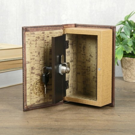 Safe-book wood to the leatherette "Cartography" 17x11x5 cm-2