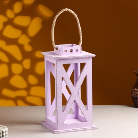 Kashpo wooden "Lantern. Provence" 17x17x31 cm lilac