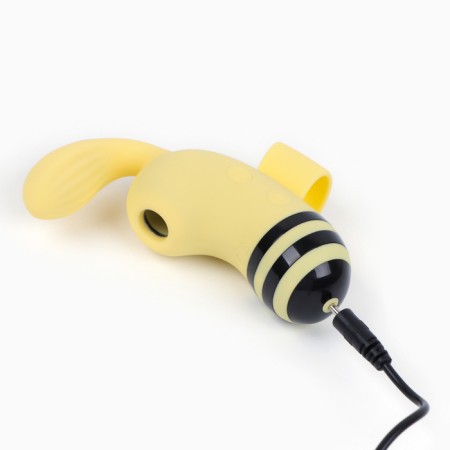 A fingerprint vibrator with a vacuum-wave stimulator, 15 modes, ABS, silicone, yellow-8