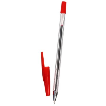 Ballic handle, 0.5 mm, red rod, transparent, corrugated holder-3