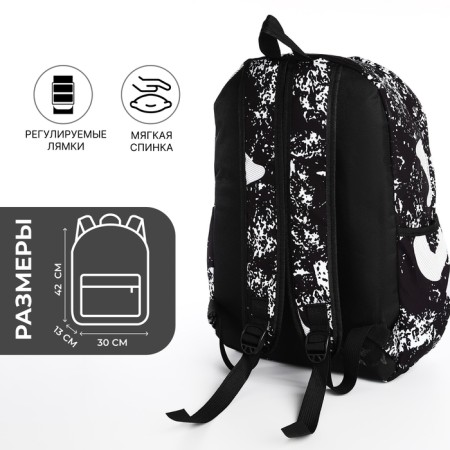 A backpack with a zipper, black color-1