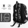A backpack with a zipper, black color