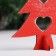 Wooden souvenir "Fir tree with a heart", 15 cm. Red