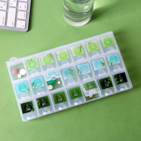 Tabal man organizer "Plants", 21 sections, Russian letters, 21.5 x 12 cm.-2