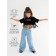 T -shirt for girls, height 128 cm, black color
