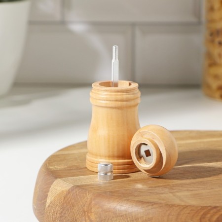 Mill for spices of the share, 10.5 × 4.5 cm, metallic mechanism, color light wood-1