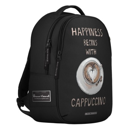 Youth backpack, 42 ​​x 31 x 14 cm, ergonomic back, Bruno VisConti 12-008 Cappuccino-1