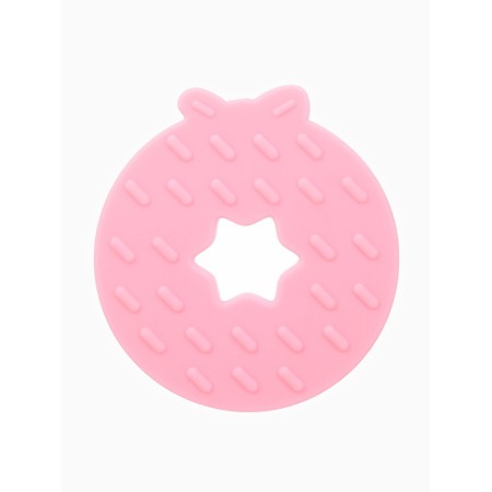 Silicone teething for teeth "Donut", pink/yellow color, crumb me-3