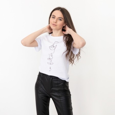 Women's T-shirt KAFTAN "No Filter", White, rr 40-42